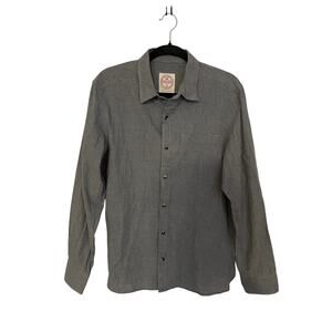 Fat Face Mens Medium Button Up Shirt All Cotton Gray Unique Buttons Long Sleeve